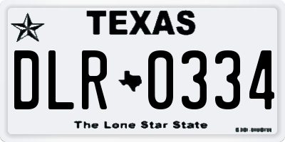 TX license plate DLR0334