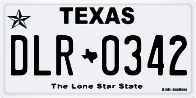 TX license plate DLR0342