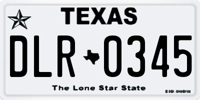 TX license plate DLR0345