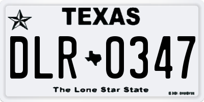 TX license plate DLR0347