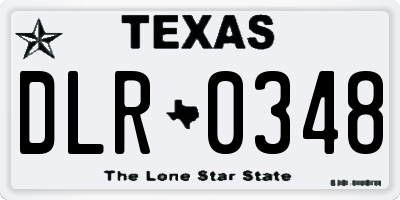 TX license plate DLR0348