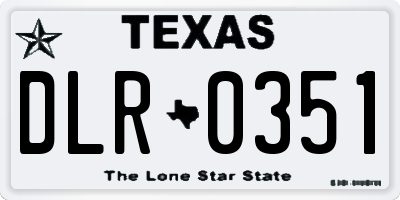 TX license plate DLR0351