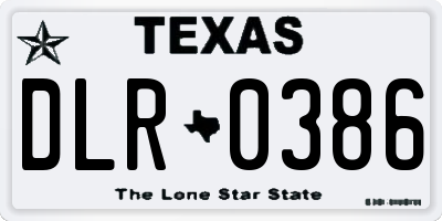 TX license plate DLR0386
