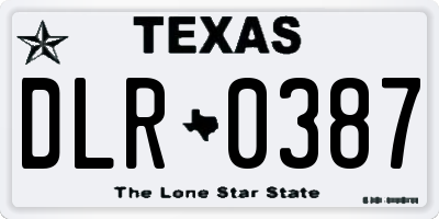 TX license plate DLR0387