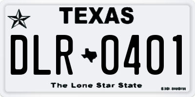 TX license plate DLR0401