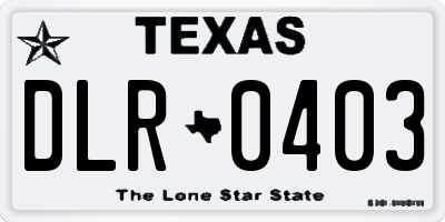 TX license plate DLR0403