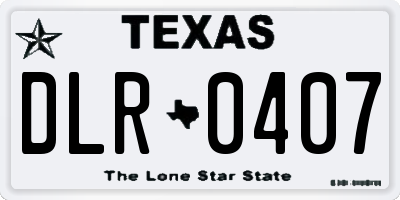 TX license plate DLR0407