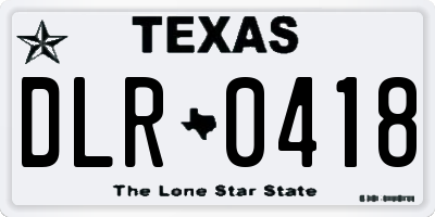 TX license plate DLR0418