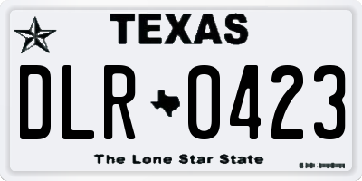 TX license plate DLR0423