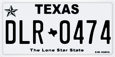 TX license plate DLR0474