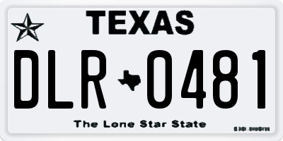 TX license plate DLR0481