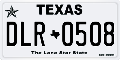 TX license plate DLR0508