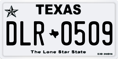 TX license plate DLR0509