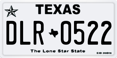 TX license plate DLR0522