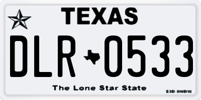 TX license plate DLR0533