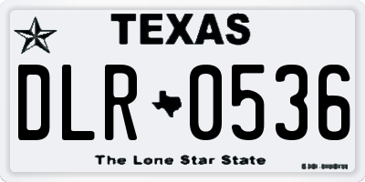 TX license plate DLR0536