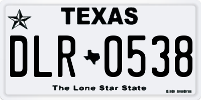 TX license plate DLR0538