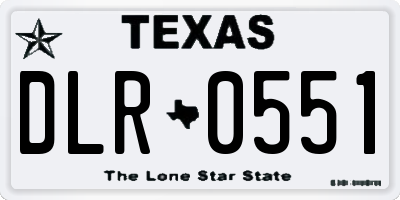 TX license plate DLR0551
