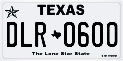 TX license plate DLR0600