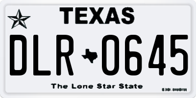 TX license plate DLR0645