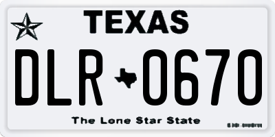 TX license plate DLR0670