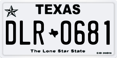 TX license plate DLR0681