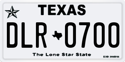 TX license plate DLR0700