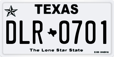 TX license plate DLR0701