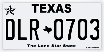TX license plate DLR0703