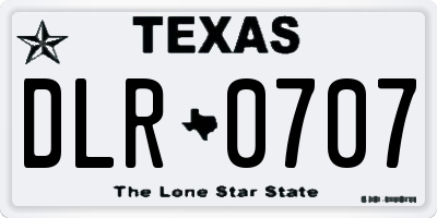 TX license plate DLR0707