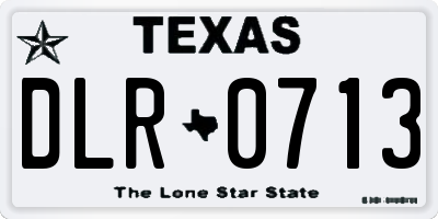 TX license plate DLR0713