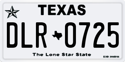 TX license plate DLR0725