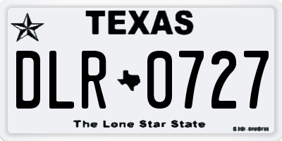 TX license plate DLR0727