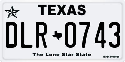 TX license plate DLR0743