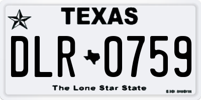 TX license plate DLR0759