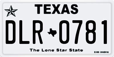 TX license plate DLR0781