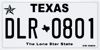 TX license plate DLR0801