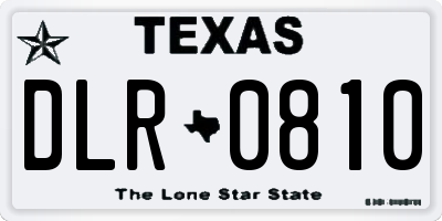 TX license plate DLR0810
