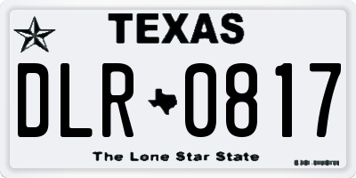 TX license plate DLR0817