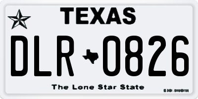 TX license plate DLR0826