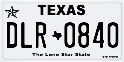TX license plate DLR0840