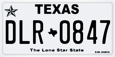 TX license plate DLR0847