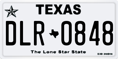 TX license plate DLR0848