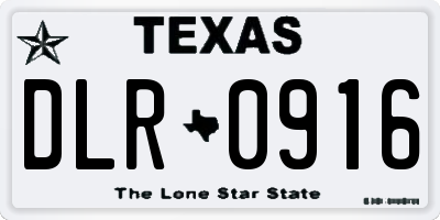 TX license plate DLR0916