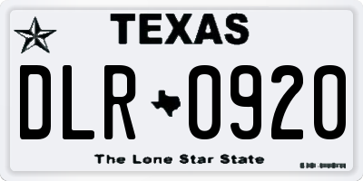 TX license plate DLR0920