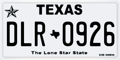 TX license plate DLR0926