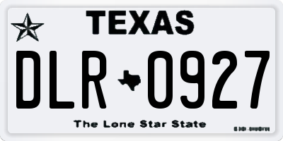 TX license plate DLR0927