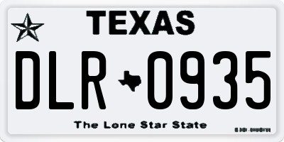 TX license plate DLR0935