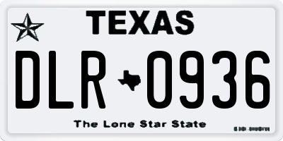 TX license plate DLR0936