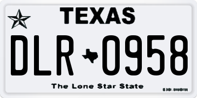 TX license plate DLR0958